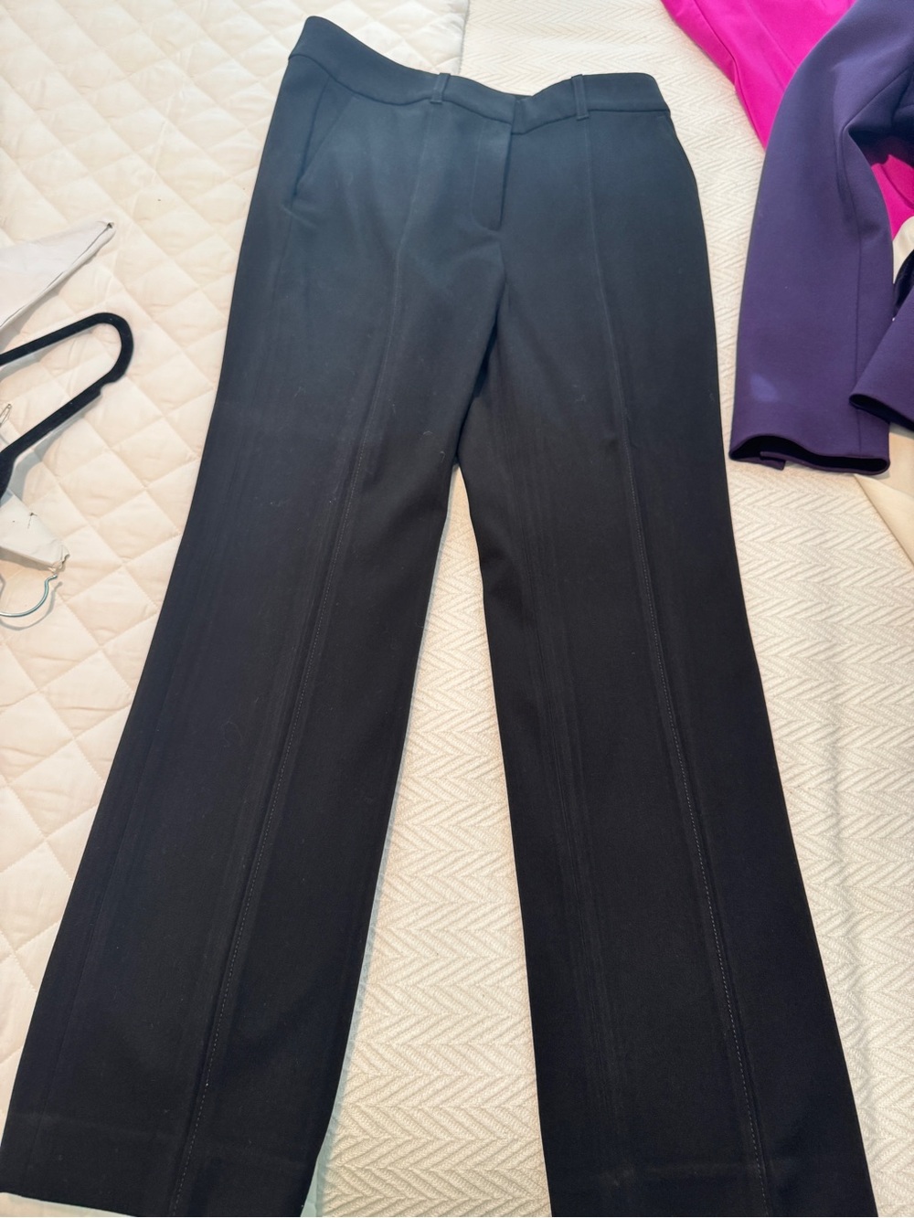 White House Black Market Black Tailored Straight-Leg Trousers